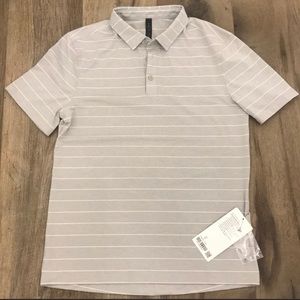 Lululemon Evolution Polo - grey with white strips